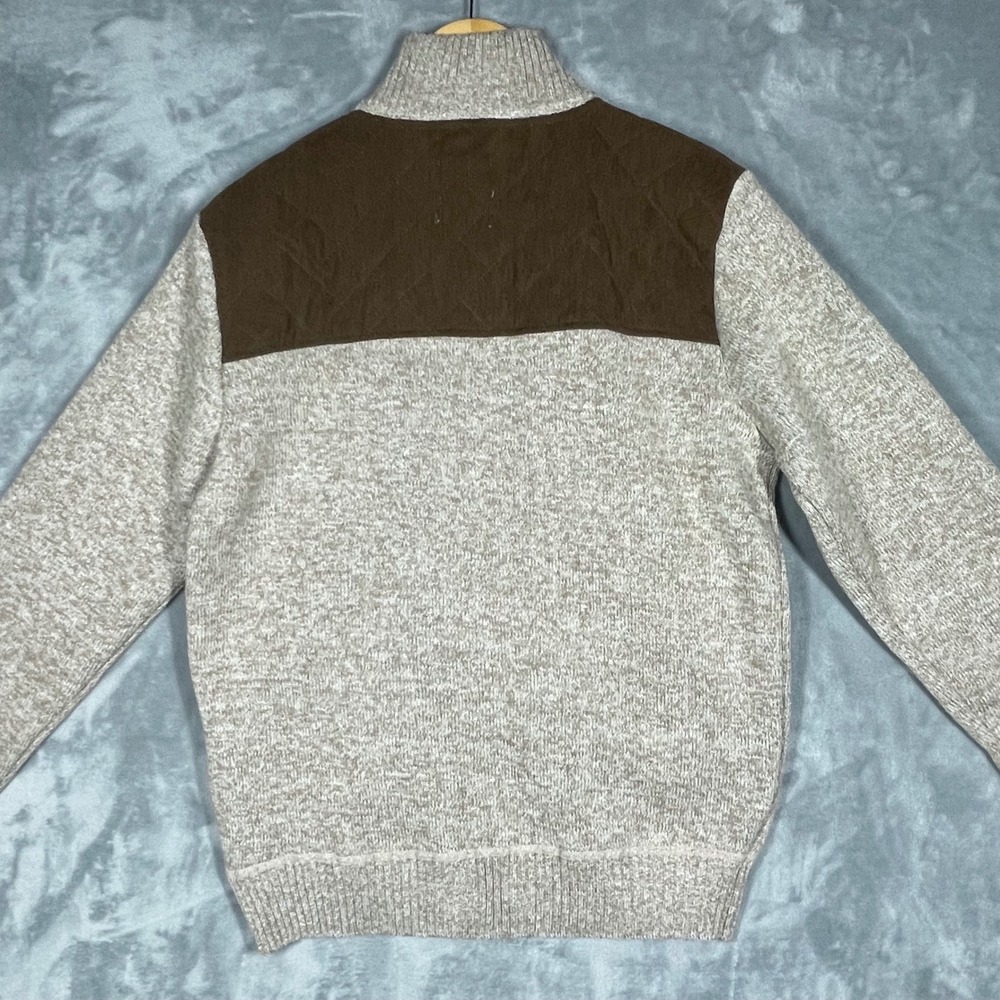 Scott James Mens Full Zip Sweater Jacket Quilted Brown Plaid Fleece Lined New M - Picture 4 of 12